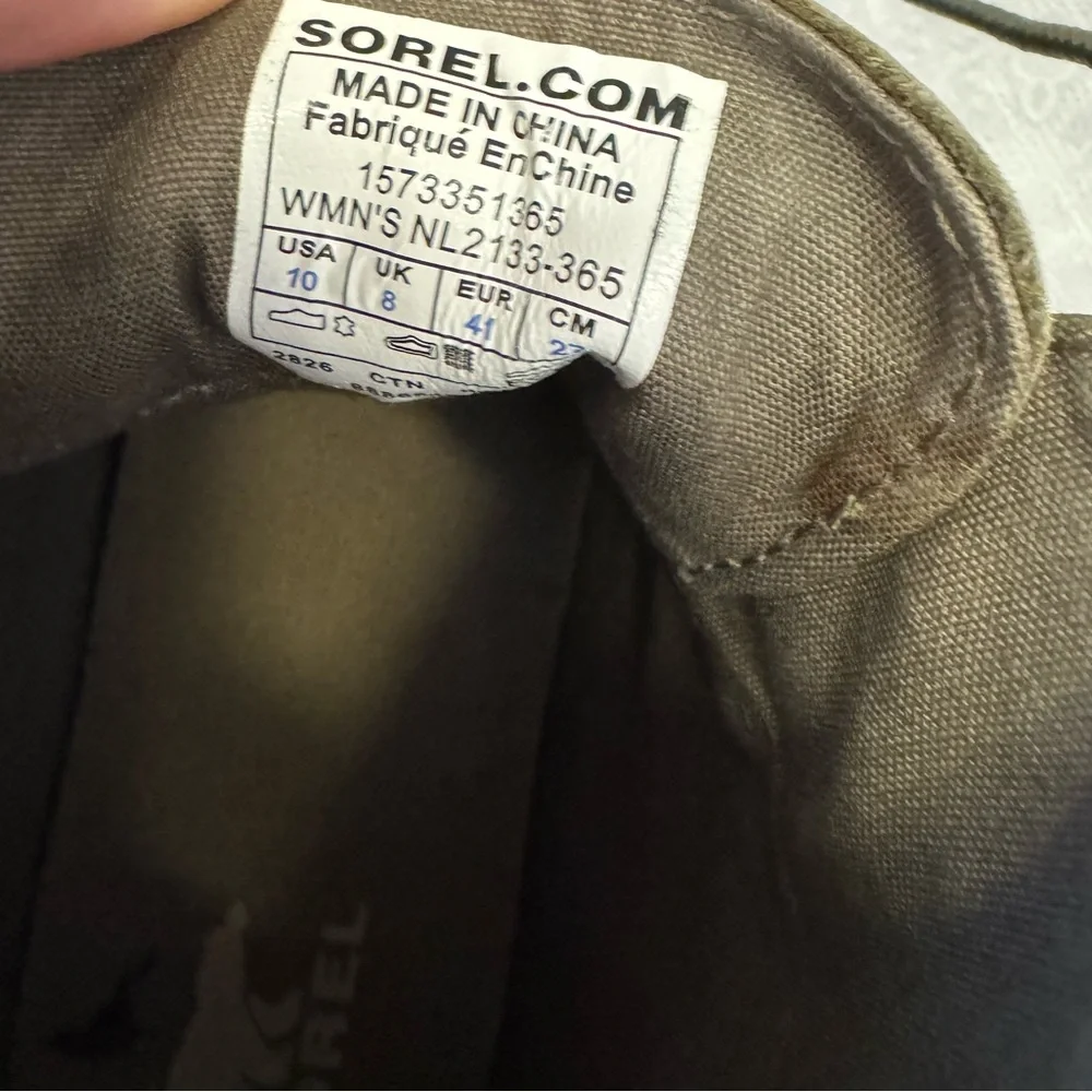 Sorel Out N‎ About Leather Casual Duck Boot Sage Black  Women’s 10 Waterproof